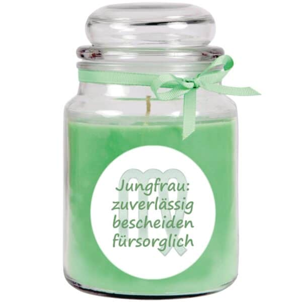 HS Candle Duftkerze & Glas Sternzeichen Coconut Limes 110 Stunden Jungfrau