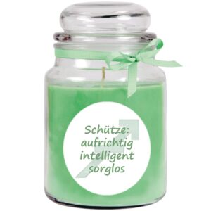 HS Candle Duftkerze & Glas Sternzeichen Coconut Limes 110 Stunden Schütze