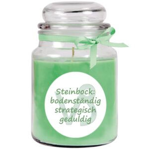 HS Candle Duftkerze & Glas Sternzeichen Coconut Limes 110 Stunden Steinbock