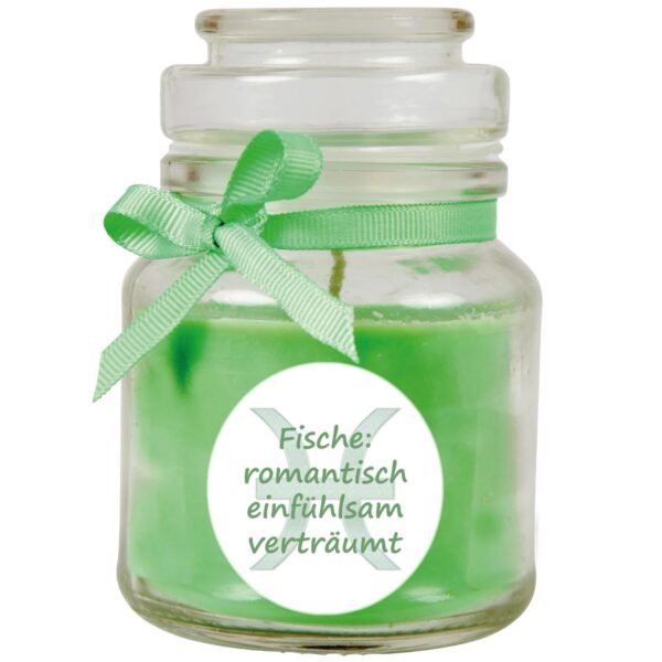 HS Candle Duftkerze & Glas Sternzeichen Coconut Limes 30 Stunden Fische