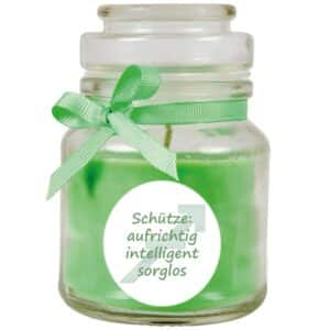 HS Candle Duftkerze & Glas Sternzeichen Coconut Limes 30 Stunden Schütze