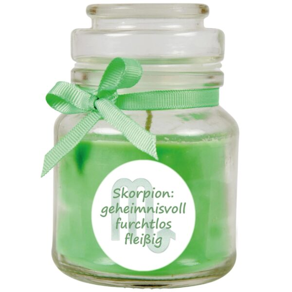 HS Candle Duftkerze & Glas Sternzeichen Coconut Limes 30 Stunden Skorpion