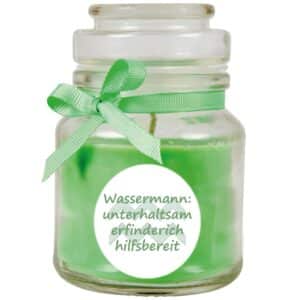 HS Candle Duftkerze & Glas Sternzeichen Coconut Limes 30 Stunden Wassermann