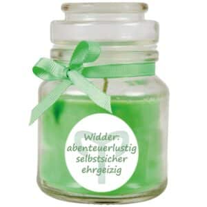 HS Candle Duftkerze & Glas Sternzeichen Coconut Limes 30 Stunden Widder