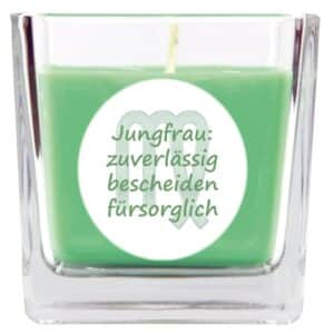 HS Candle Duftkerze & Glas Sternzeichen Coconut Limes 50 Stunden Jungfrau