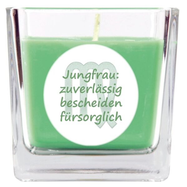HS Candle Duftkerze & Glas Sternzeichen Coconut Limes 50 Stunden Jungfrau