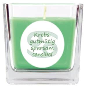 HS Candle Duftkerze & Glas Sternzeichen Coconut Limes 50 Stunden Krebs