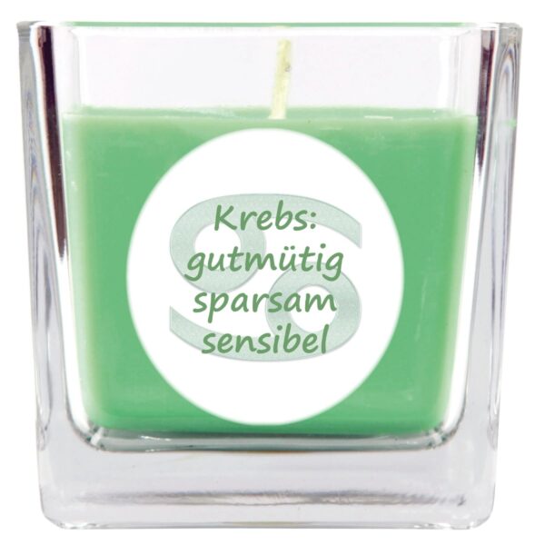 HS Candle Duftkerze & Glas Sternzeichen Coconut Limes 50 Stunden Krebs