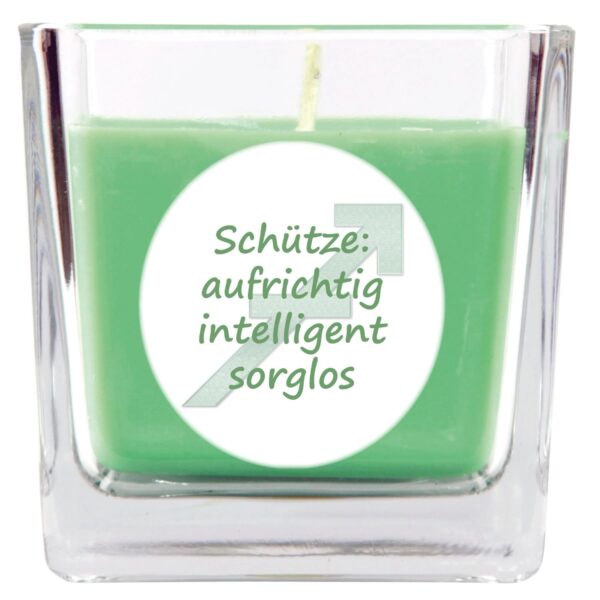 HS Candle Duftkerze & Glas Sternzeichen Coconut Limes 50 Stunden Schütze