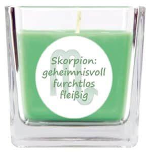 HS Candle Duftkerze & Glas Sternzeichen Coconut Limes 50 Stunden Skorpion
