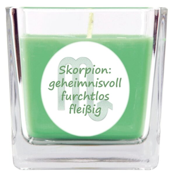 HS Candle Duftkerze & Glas Sternzeichen Coconut Limes 50 Stunden Skorpion