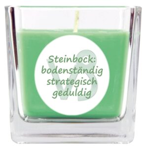 HS Candle Duftkerze & Glas Sternzeichen Coconut Limes 50 Stunden Steinbock