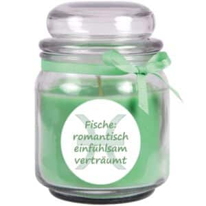 HS Candle Duftkerze & Glas Sternzeichen Coconut Limes 70 Stunden Fische