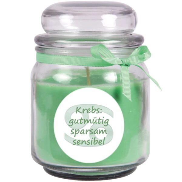 HS Candle Duftkerze & Glas Sternzeichen Coconut Limes 70 Stunden Krebs