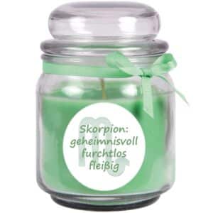 HS Candle Duftkerze & Glas Sternzeichen Coconut Limes 70 Stunden Skorpion
