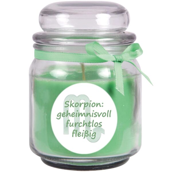 HS Candle Duftkerze & Glas Sternzeichen Coconut Limes 70 Stunden Skorpion