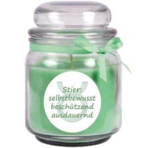HS Candle Duftkerze & Glas Sternzeichen Coconut Limes 70 Stunden Stier