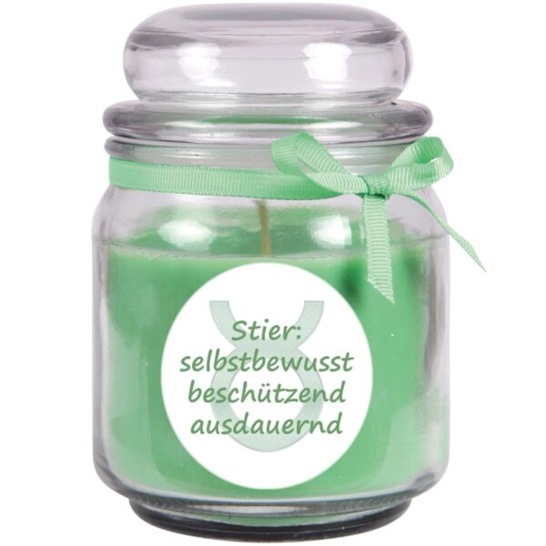 HS Candle Duftkerze & Glas Sternzeichen Coconut Limes 70 Stunden Stier