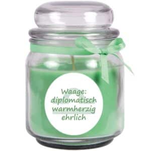 HS Candle Duftkerze & Glas Sternzeichen Coconut Limes 70 Stunden Waage
