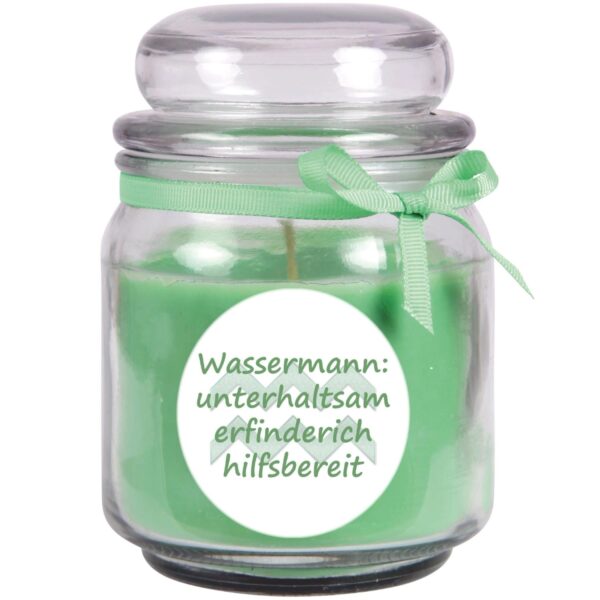 HS Candle Duftkerze & Glas Sternzeichen Coconut Limes 70 Stunden Wassermann