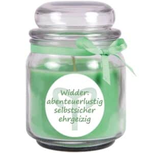 HS Candle Duftkerze & Glas Sternzeichen Coconut Limes 70 Stunden Widder