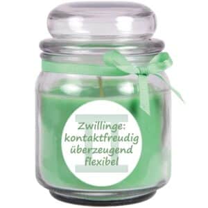 HS Candle Duftkerze & Glas Sternzeichen Coconut Limes 70 Stunden Zwillinge