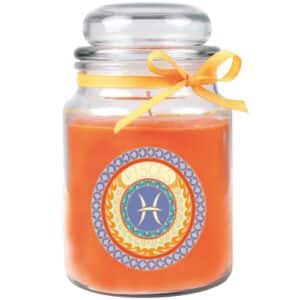 HS Candle Duftkerze & Glas Sternzeichen Honigmelone 110 Stunden Fische