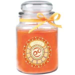 HS Candle Duftkerze & Glas Sternzeichen Honigmelone 110 Stunden Krebs