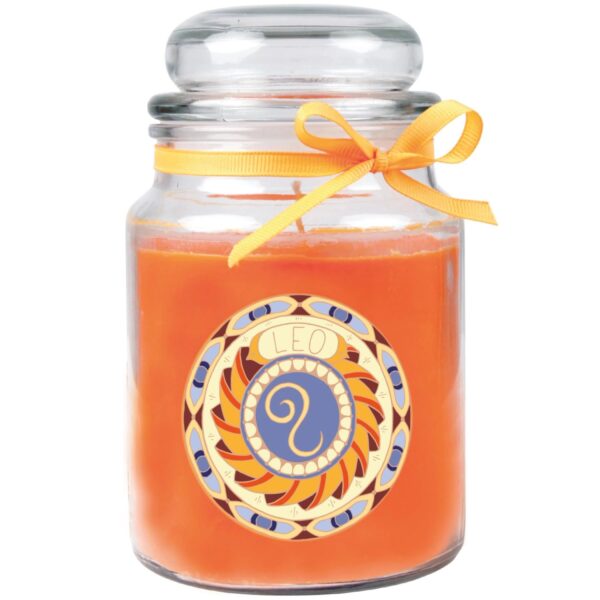 HS Candle Duftkerze & Glas Sternzeichen Honigmelone 110 Stunden Löwe