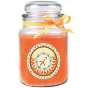 HS Candle Duftkerze & Glas Sternzeichen Honigmelone 110 Stunden Schütze