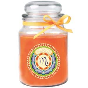 HS Candle Duftkerze & Glas Sternzeichen Honigmelone 110 Stunden Skorpion
