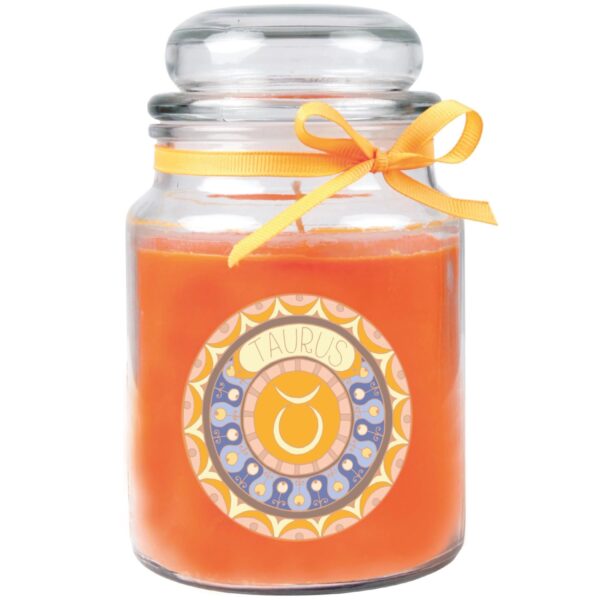 HS Candle Duftkerze & Glas Sternzeichen Honigmelone 110 Stunden Stier