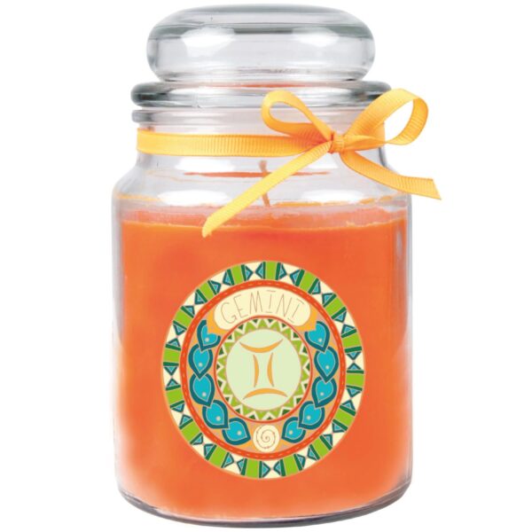 HS Candle Duftkerze & Glas Sternzeichen Honigmelone 110 Stunden Zwillinge