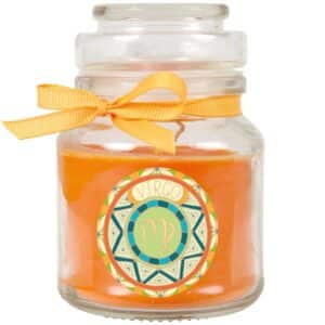 HS Candle Duftkerze & Glas Sternzeichen Honigmelone 30 Stunden Jungfrau