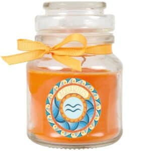 HS Candle Duftkerze & Glas Sternzeichen Honigmelone 30 Stunden Wassermann