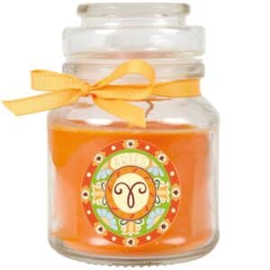 HS Candle Duftkerze & Glas Sternzeichen Honigmelone 30 Stunden Widder