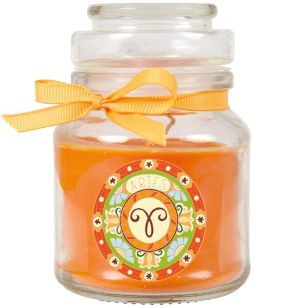 HS Candle Duftkerze & Glas Sternzeichen Honigmelone 30 Stunden Widder