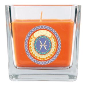 HS Candle Duftkerze & Glas Sternzeichen Honigmelone 50 Stunden Fische