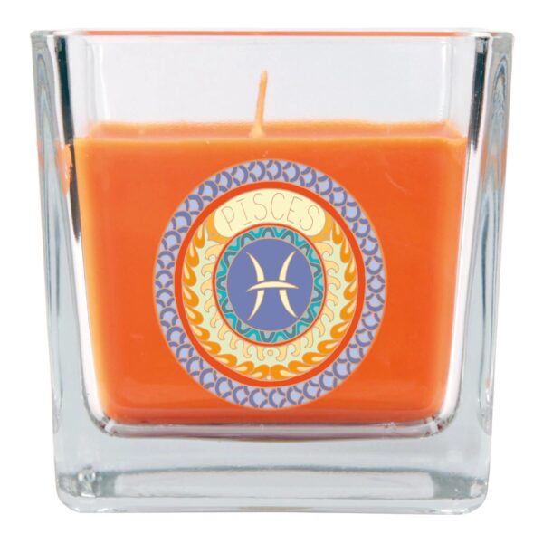 HS Candle Duftkerze & Glas Sternzeichen Honigmelone 50 Stunden Fische