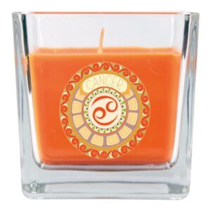 HS Candle Duftkerze & Glas Sternzeichen Honigmelone 50 Stunden Krebs