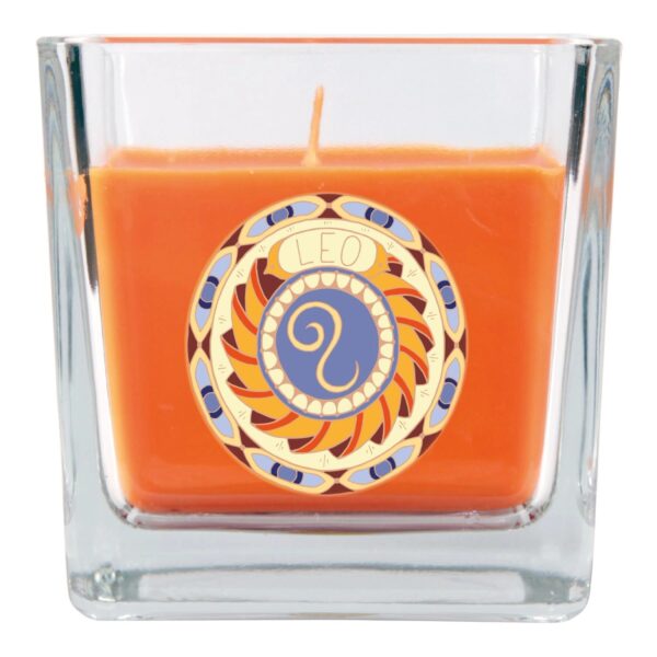 HS Candle Duftkerze & Glas Sternzeichen Honigmelone 50 Stunden Löwe