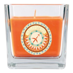 HS Candle Duftkerze & Glas Sternzeichen Honigmelone 50 Stunden Schütze