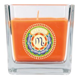 HS Candle Duftkerze & Glas Sternzeichen Honigmelone 50 Stunden Skorpion