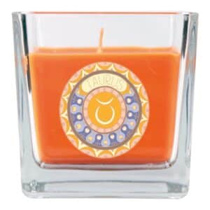 HS Candle Duftkerze & Glas Sternzeichen Honigmelone 50 Stunden Stier