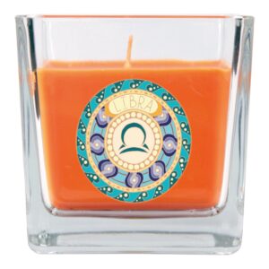 HS Candle Duftkerze & Glas Sternzeichen Honigmelone 50 Stunden Waage