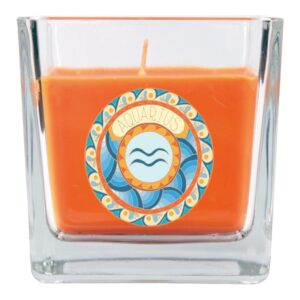 HS Candle Duftkerze & Glas Sternzeichen Honigmelone 50 Stunden Wassermann