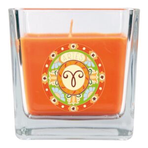 HS Candle Duftkerze & Glas Sternzeichen Honigmelone 50 Stunden Widder