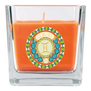 HS Candle Duftkerze & Glas Sternzeichen Honigmelone 50 Stunden Zwillinge