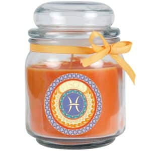 HS Candle Duftkerze & Glas Sternzeichen Honigmelone 70 Stunden Fische
