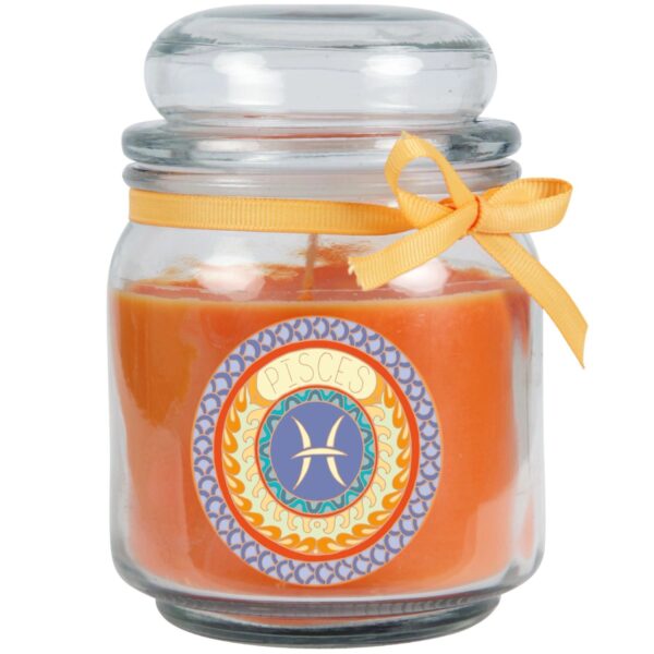 HS Candle Duftkerze & Glas Sternzeichen Honigmelone 70 Stunden Fische